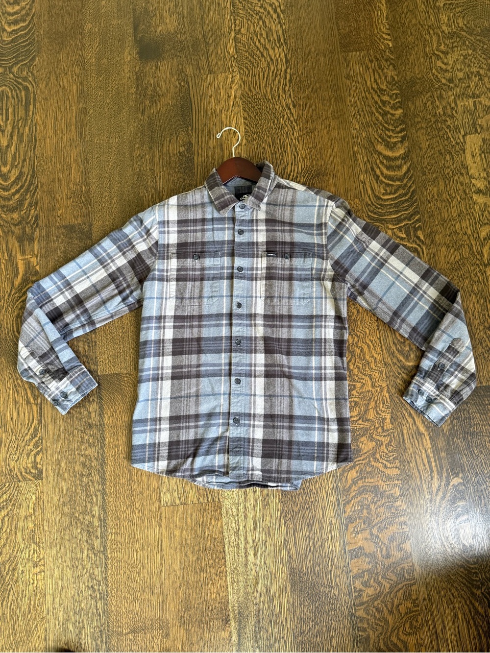 O’Neill Men’s Gray Plaid Flannel Button Down Shirt Size Small